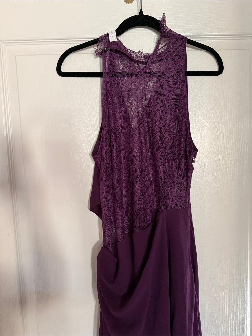 Meshki Arra Chiffon And Lace Halter Maxi Dress - Plum - Picture 10 of 13